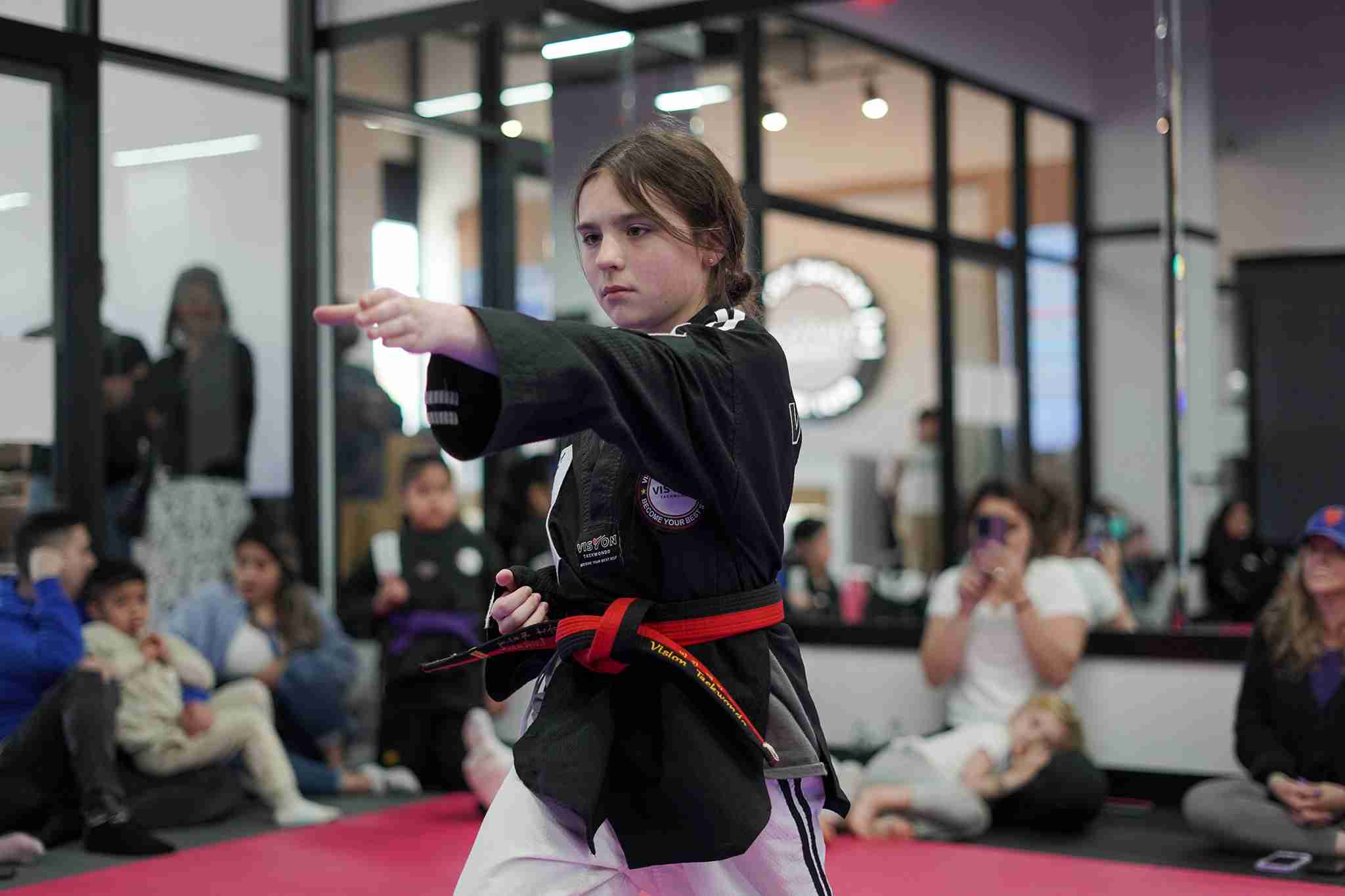 kids martial arts class showing focus and respect