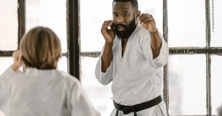 &bull; Instructor demonstrating simple self defense techniques for beginners